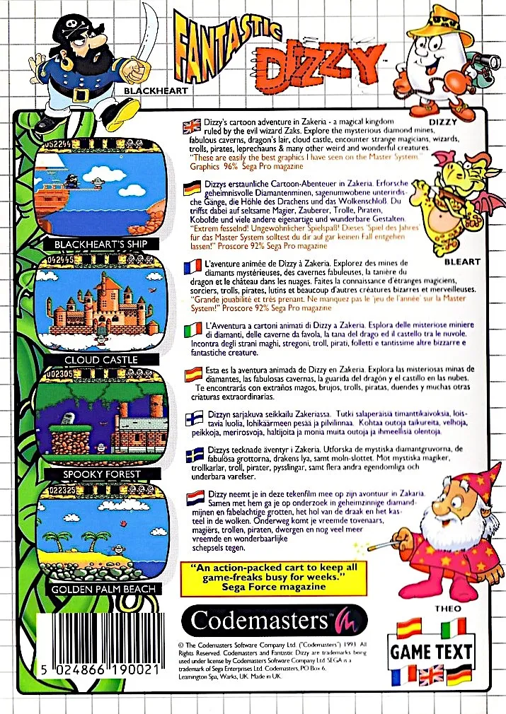 Fantastic Dizzy box back