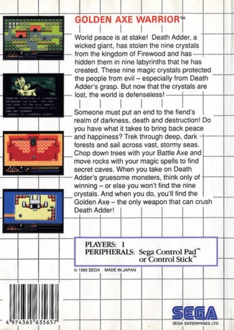 Golden Axe Warrior box back
