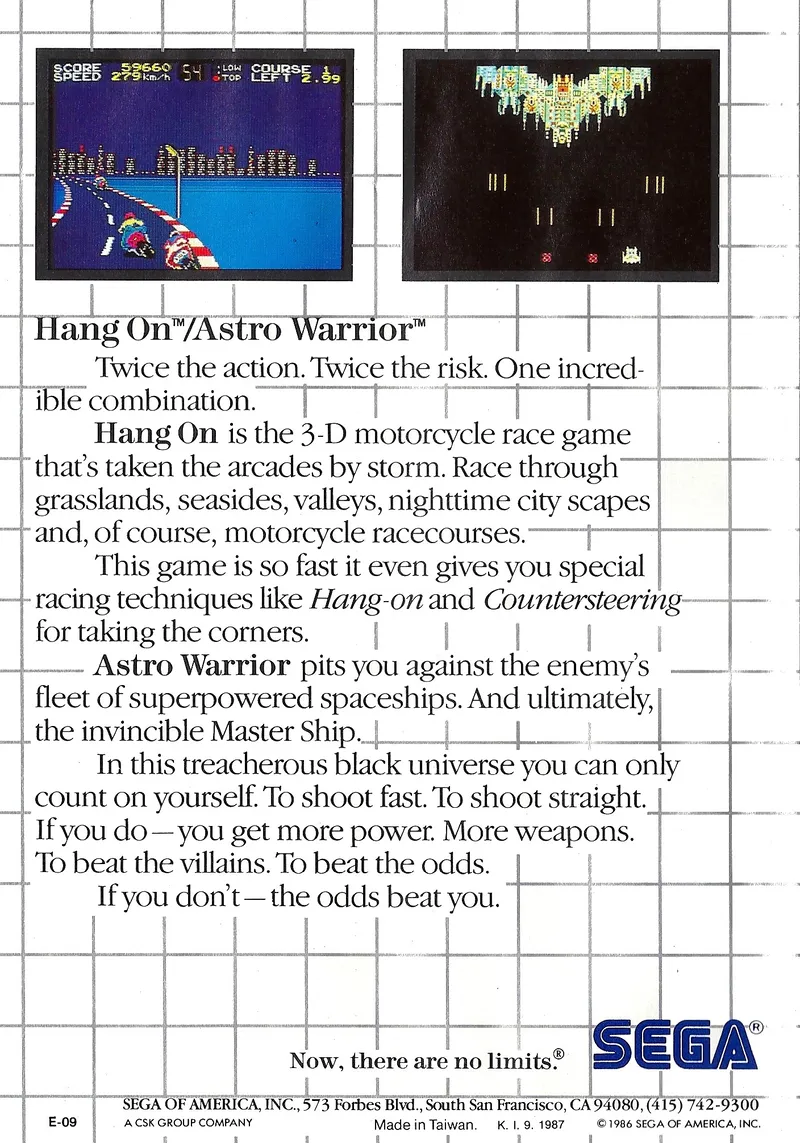 Hang-On & Astro Warrior box back