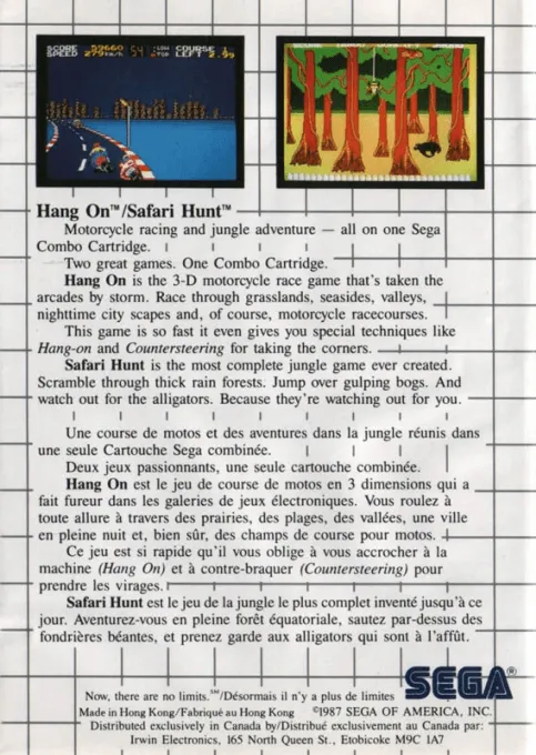 Hang-On & Safari Hunt box back