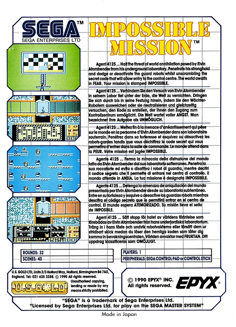 Impossible Mission box back