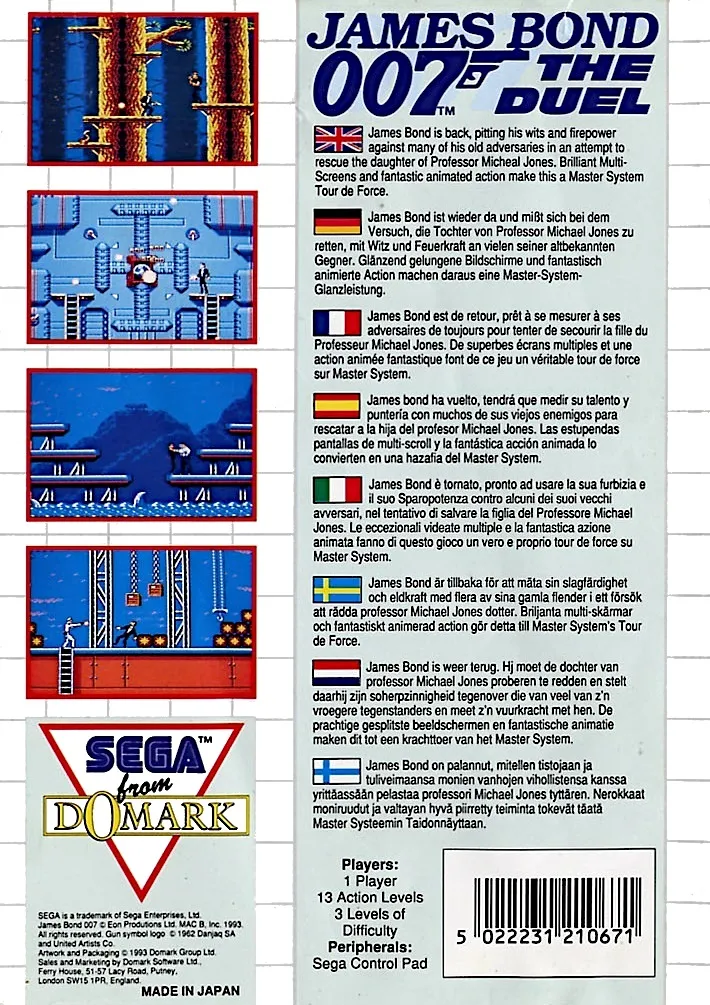 James Bond 007: The Duel box back