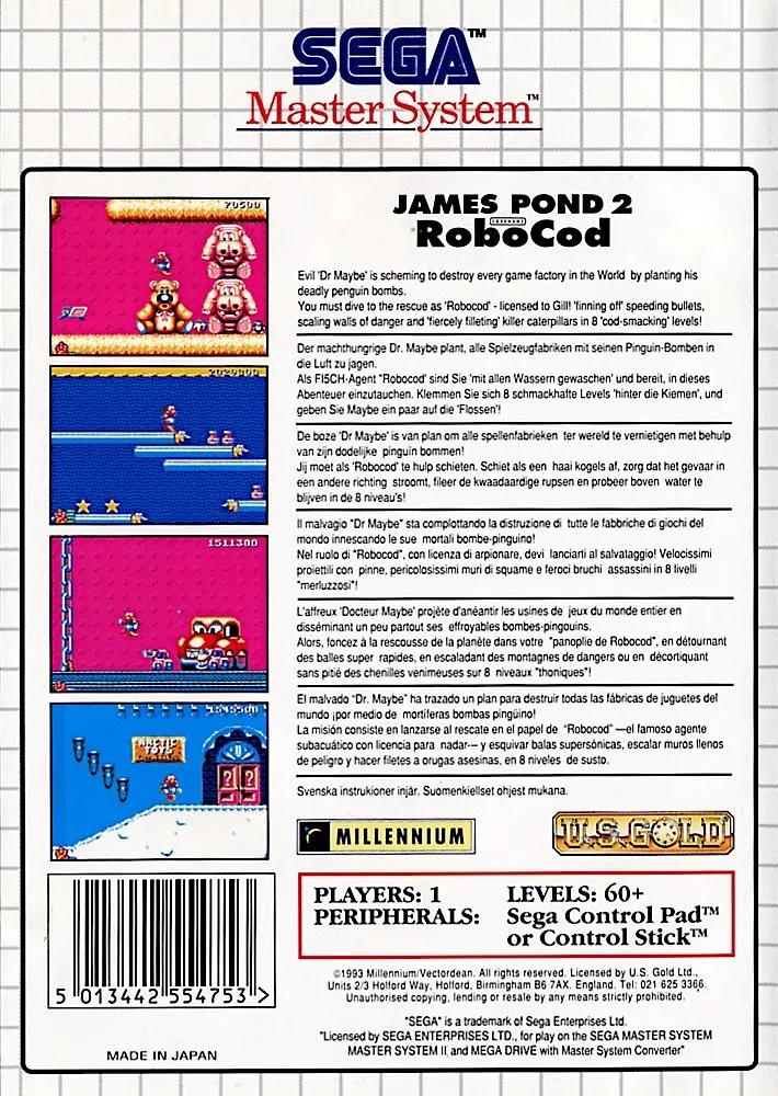 James Pond 2: Codename RoboCod box back