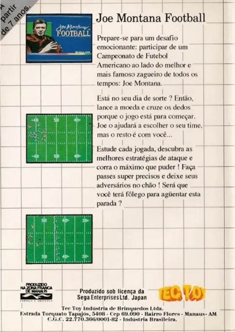 Joe Montana Football box back