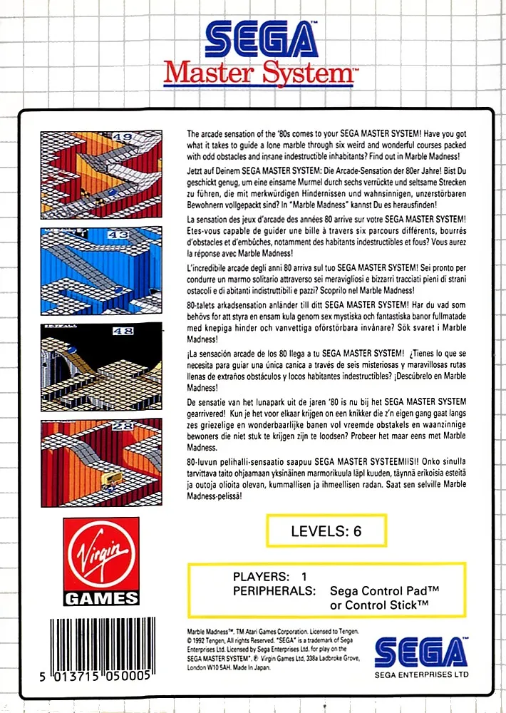 Marble Madness box back