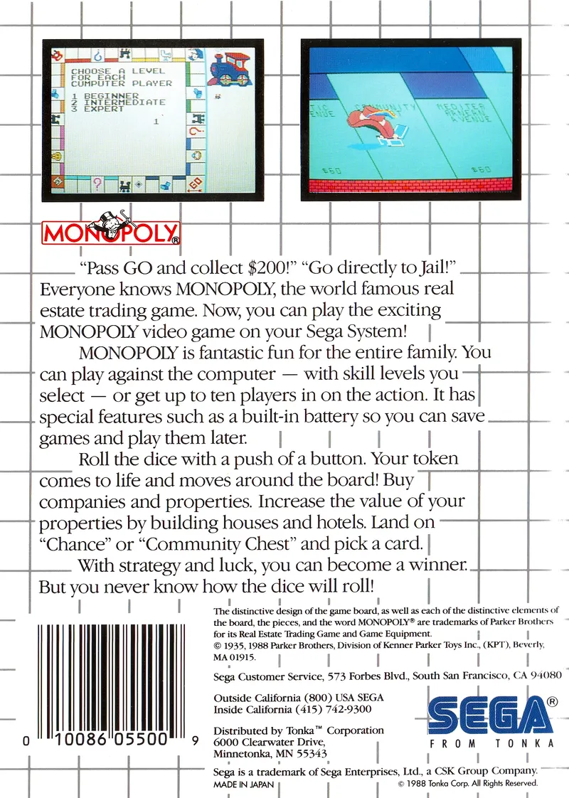Monopoly box back