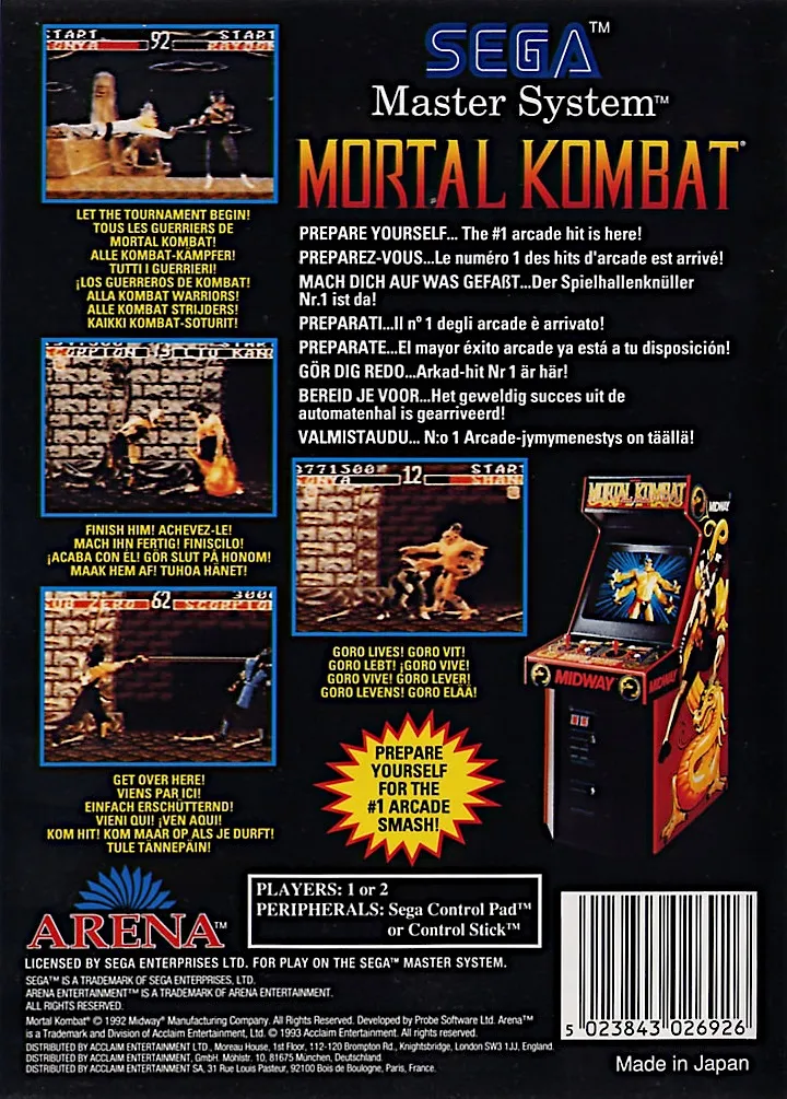 Mortal Kombat box back