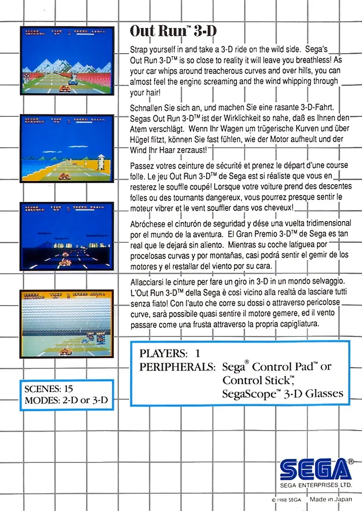 OutRun 3-D box back