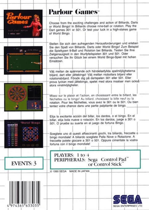 Parlour Games box back