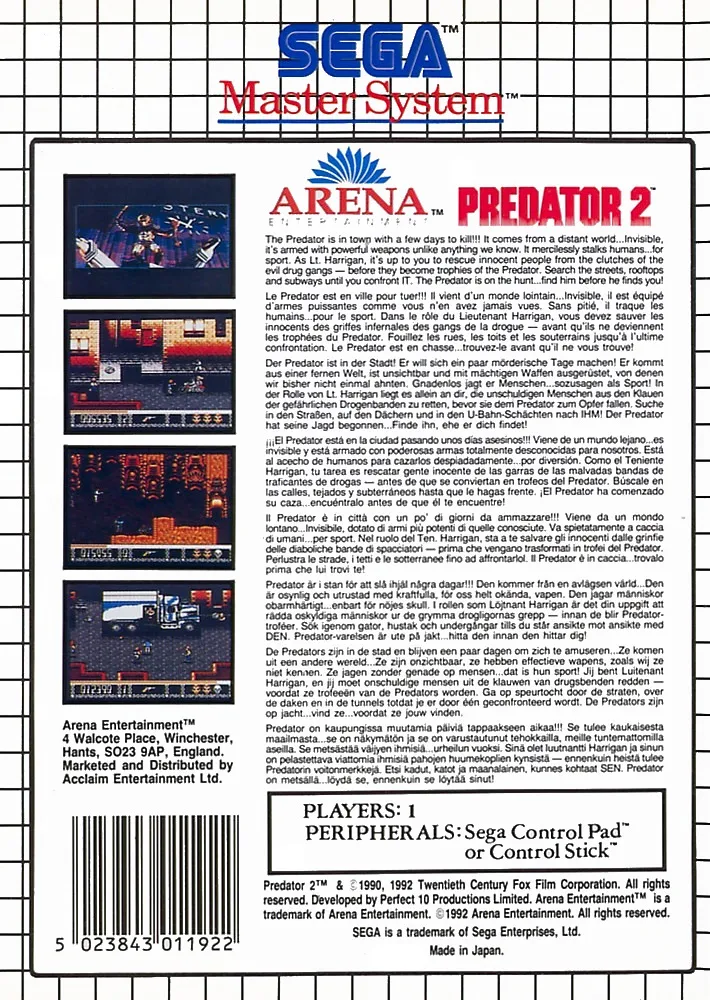 Predator 2 box back