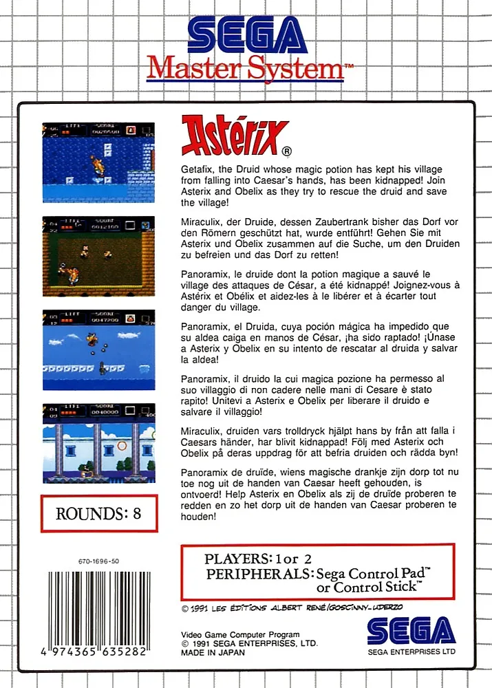 Astérix box back