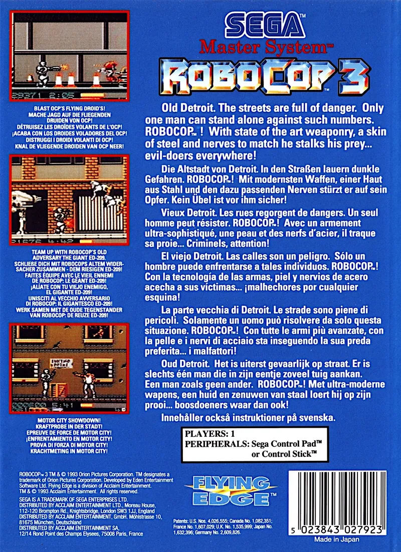 RoboCop 3 box back