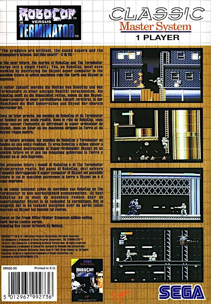RoboCop Versus The Terminator box back