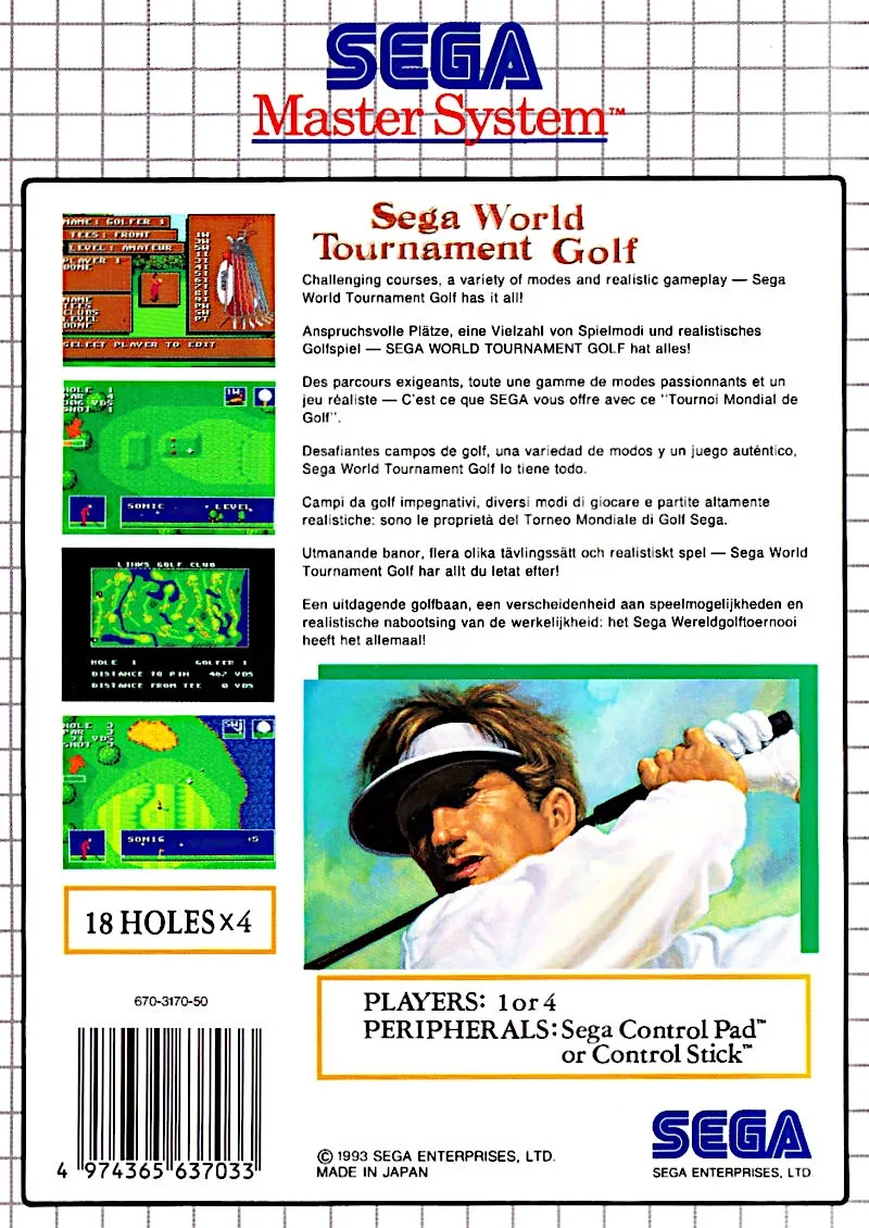 Sega World Tournament Golf box back