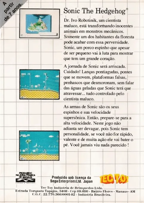 Sonic the Hedgehog box back