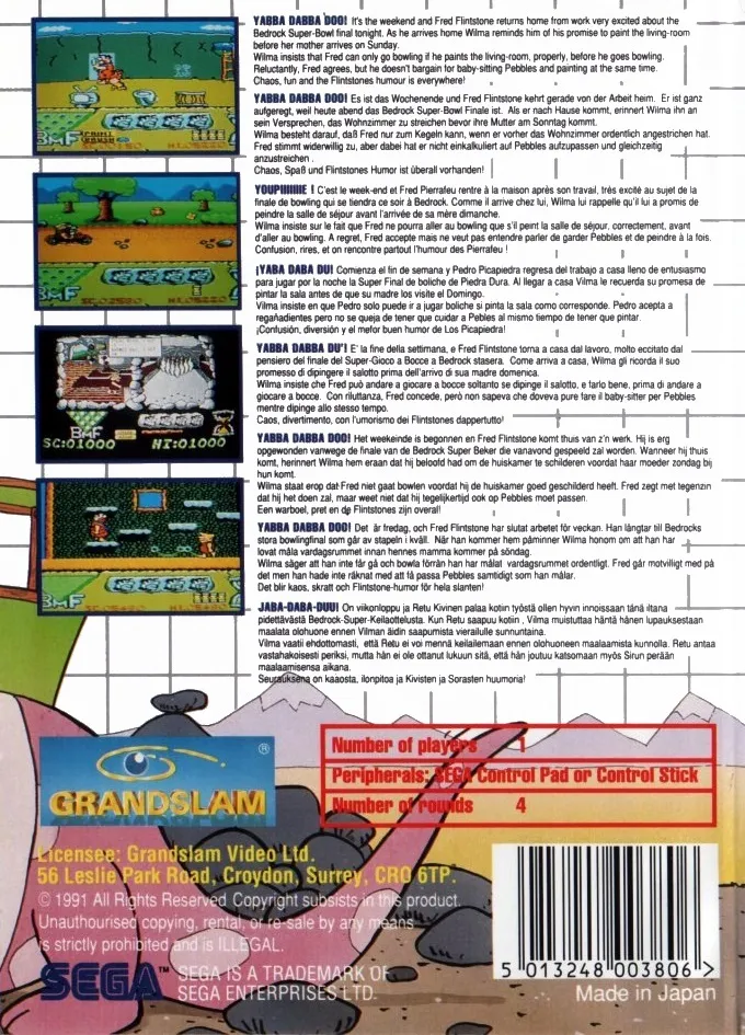 The Flintstones box back