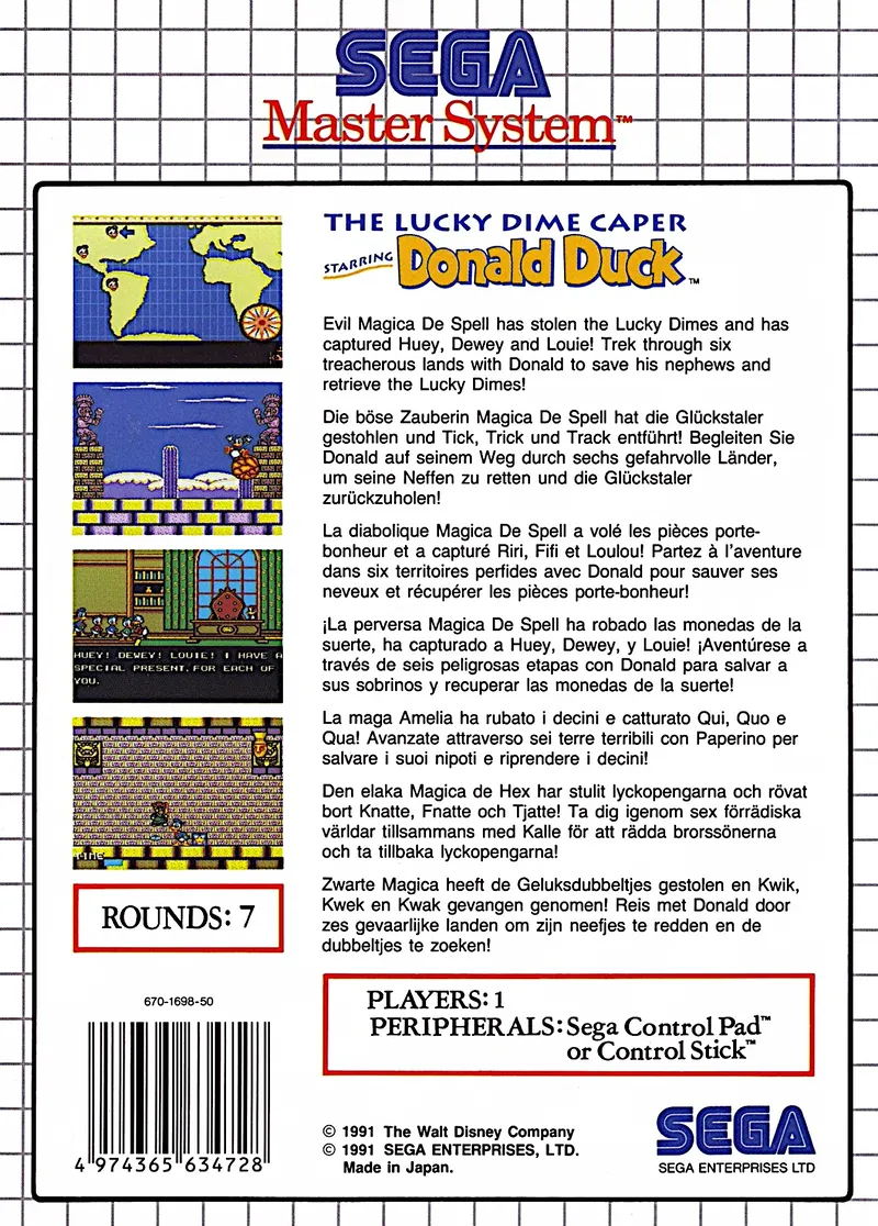 The Lucky Dime Caper starring Donald Duck box back