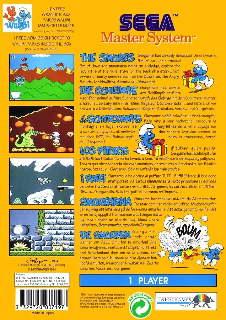 The Smurfs box back
