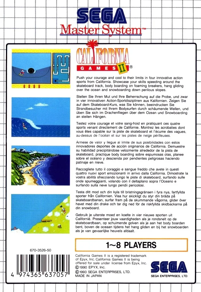 California Games II box back