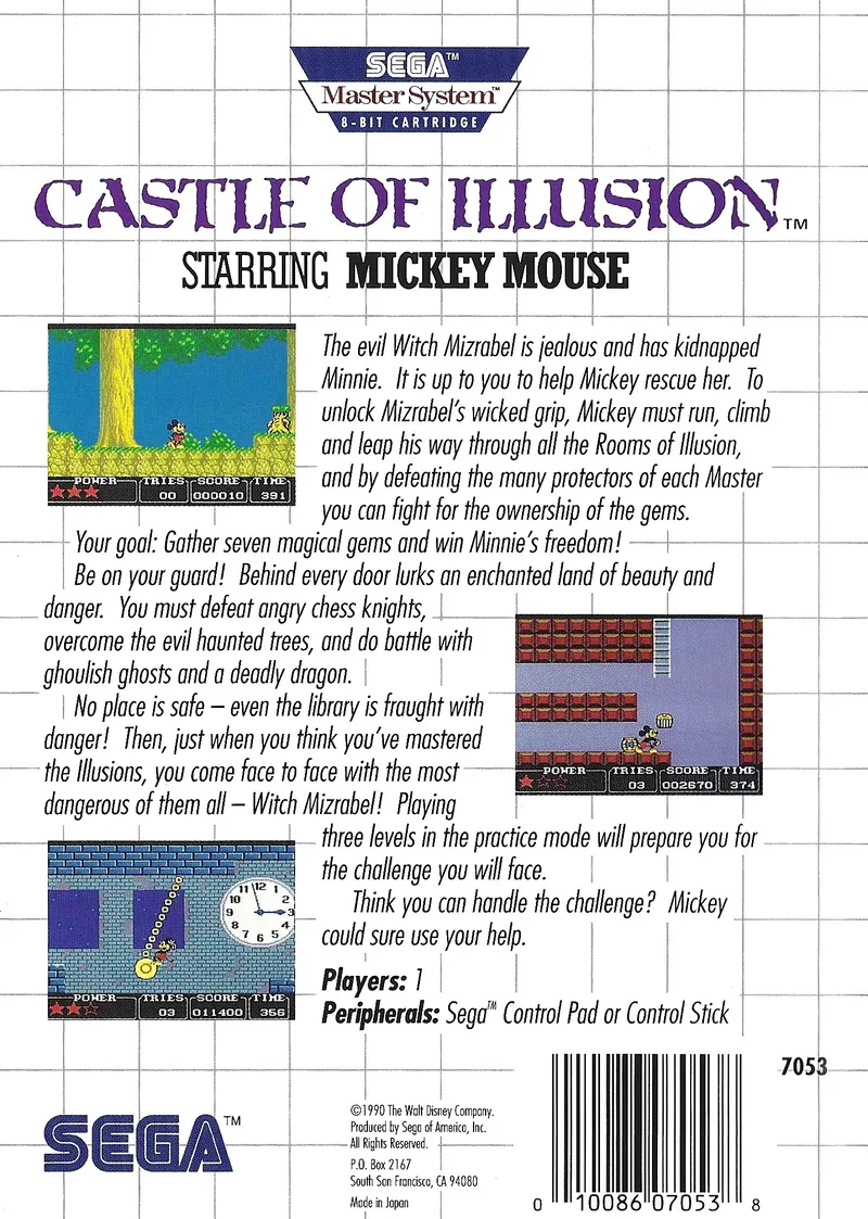 Castle of Illusion Starring Mickey Mouse box back