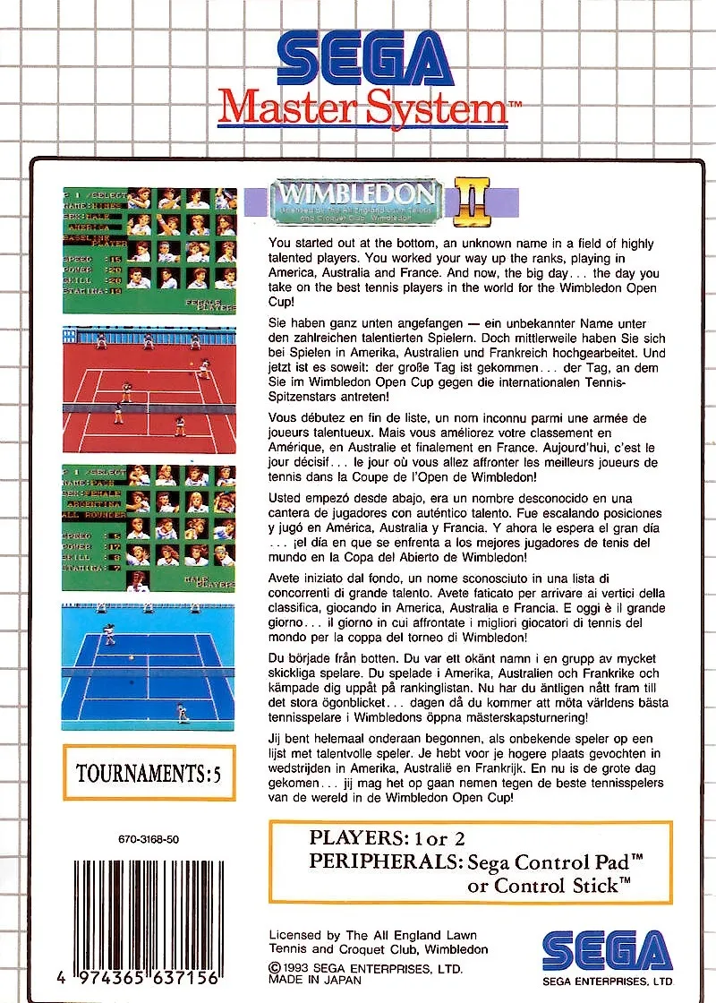 Wimbledon II box back