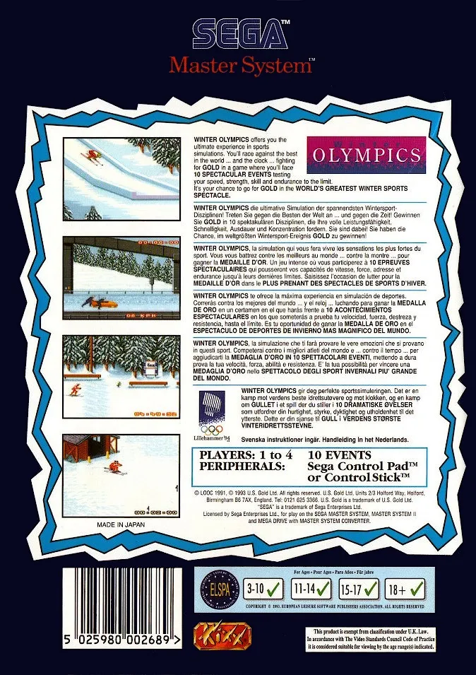 Winter Olympics: Lillehammer '94 box back