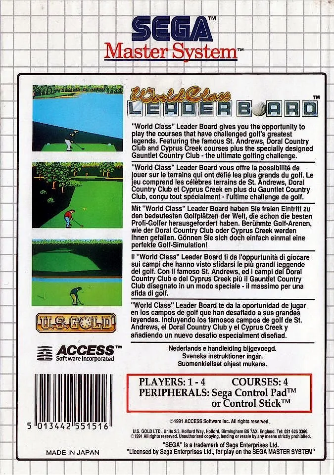 World Class Leader Board box back