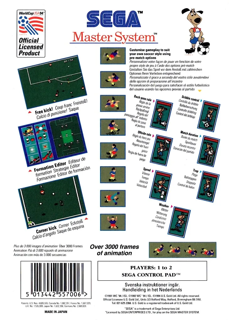 World Cup USA 94 box back