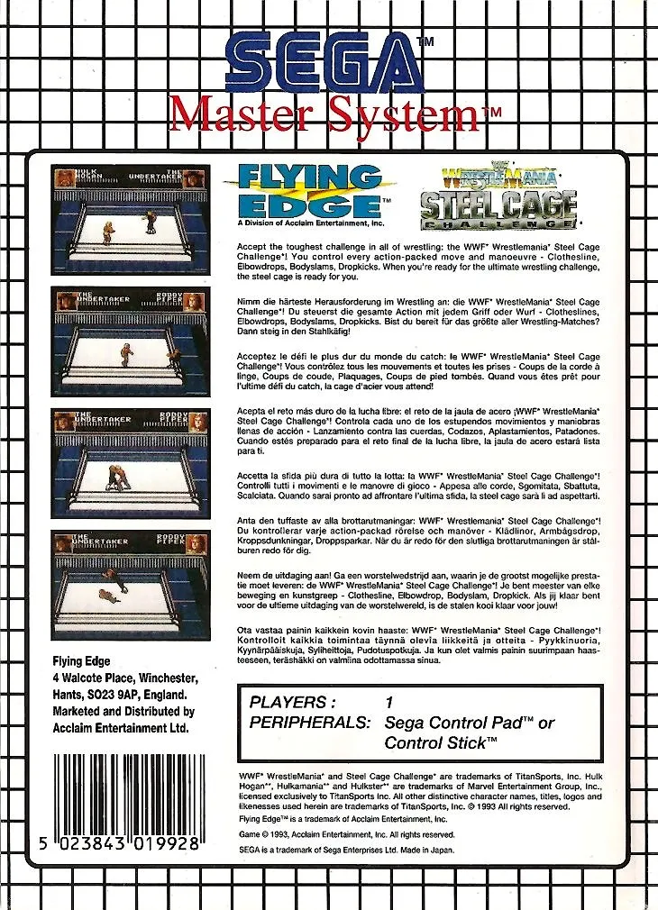 WWF Wrestlemania: Steel Cage Challenge box back