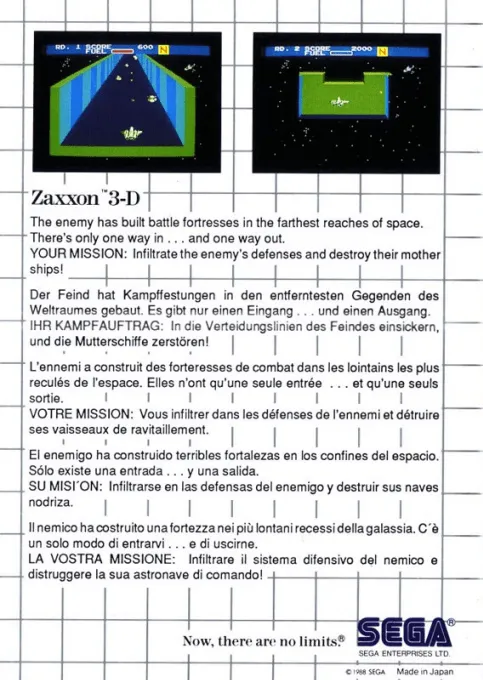 Zaxxon 3-D box back