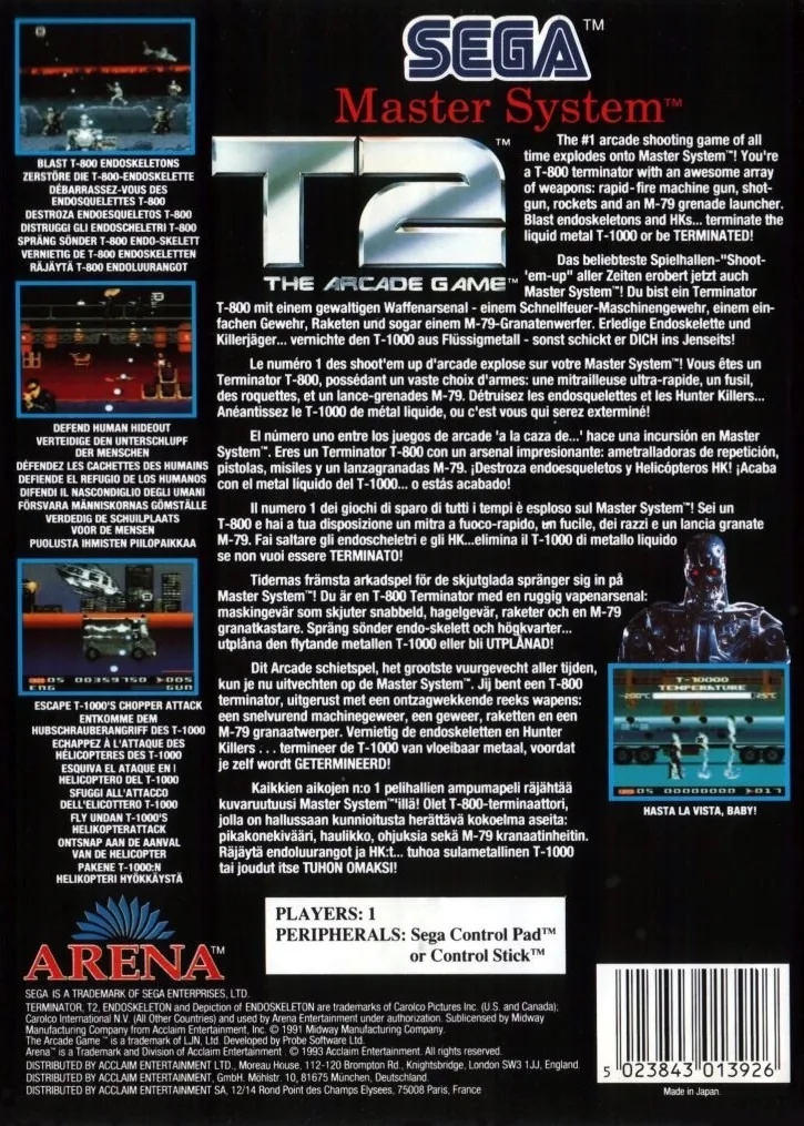 T2: The Arcade Game box back