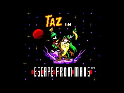 Taz in Escape from Mars title screen