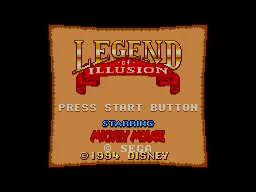 Legend of Illusion Starring Mickey Mouse title screen
