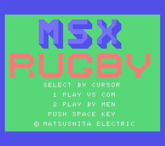 MSX Rugby screenshot