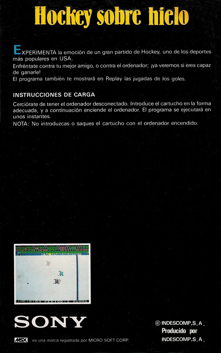Hockey Sobre Hielo box back