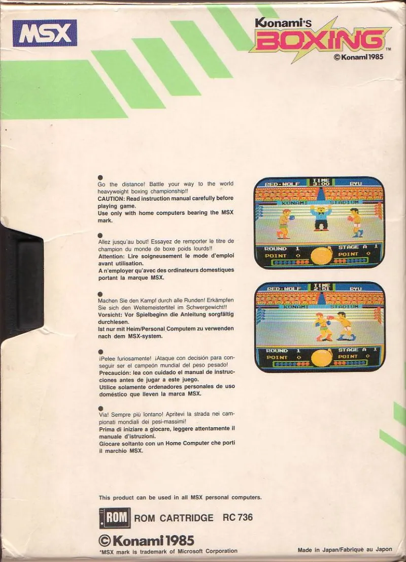 Konami's Boxing box back