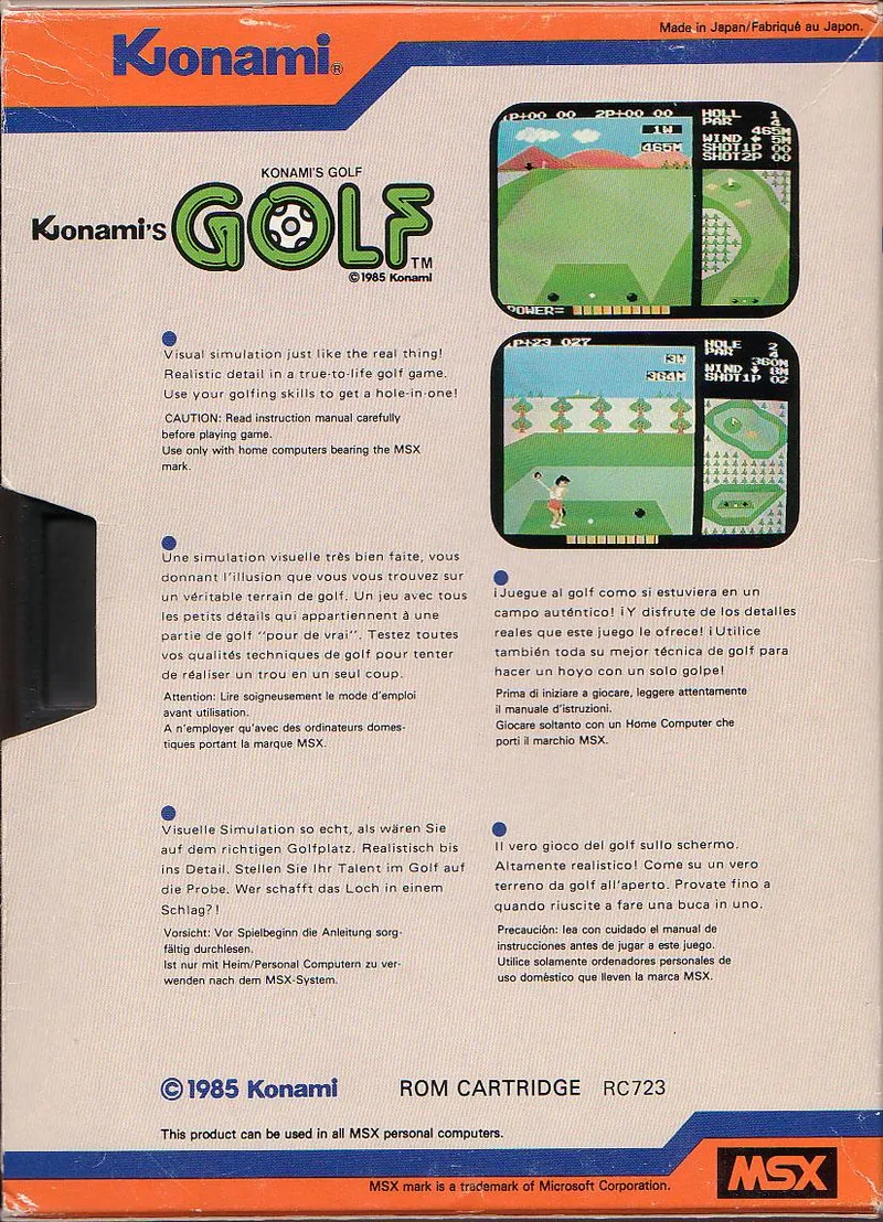 Konami's Golf box back