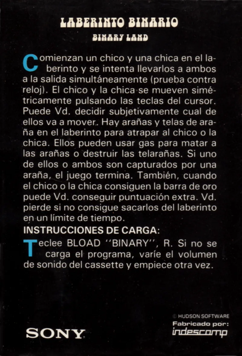 Binary Land box back