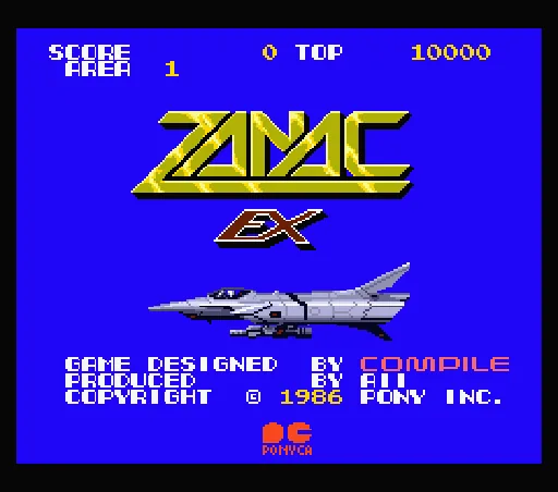 Zanac Ex title screen