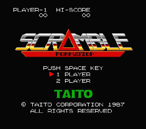 Scramble Formation title screen
