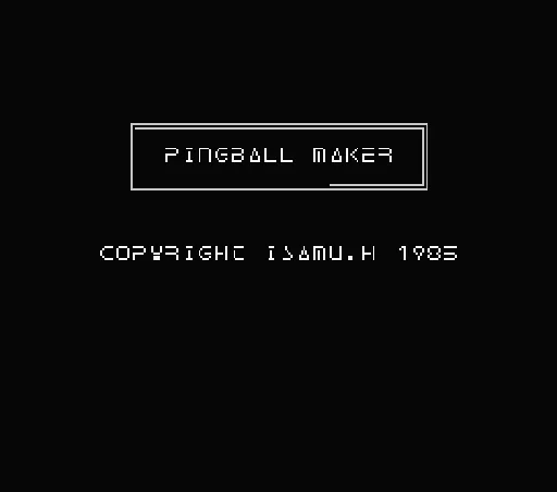 Pingball Maker title screen