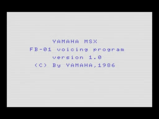 FB-01 Voicing Program title screen