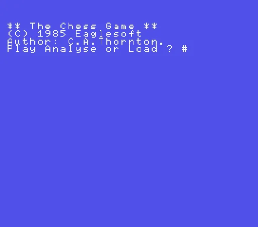 The Chess Game title screen