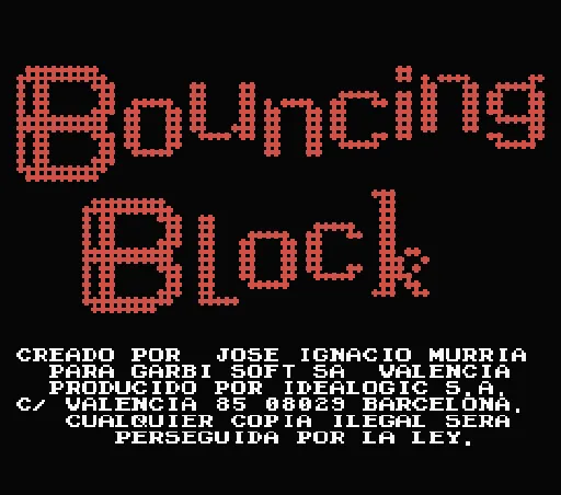 Bouncing Block title screen