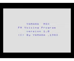 FM Voicing Program title screen