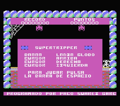Super Tripper title screen