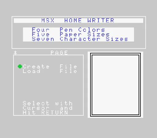 Home Writer title screen