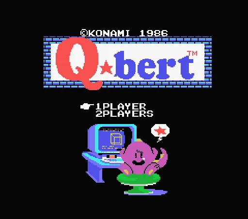 Qbert title screen