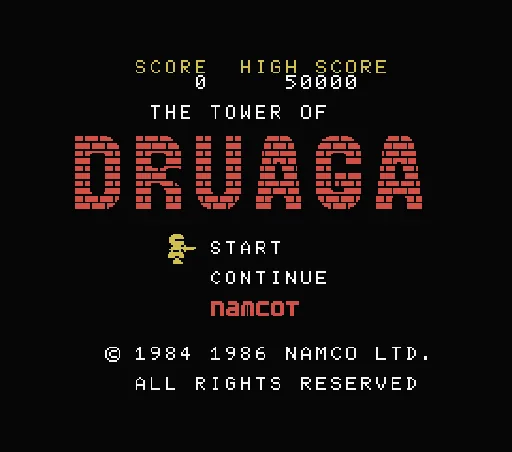 Druaga no Tou title screen