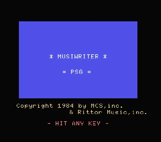 Musiwriter title screen